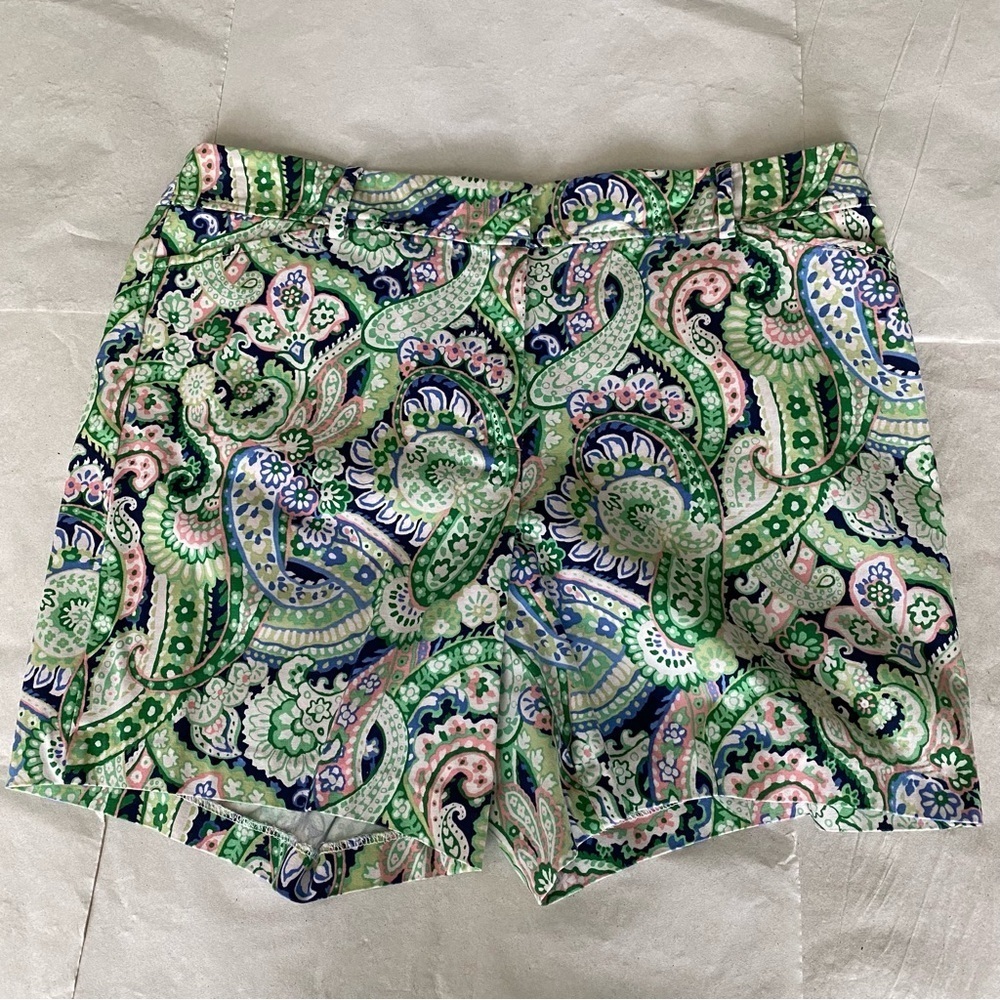 Talbots Perfect Short Colorful Paisley Print Cotton Shorts 12